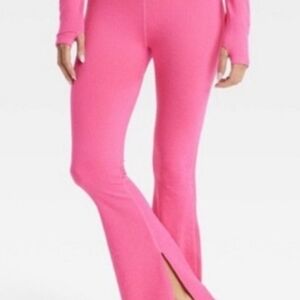 JoyLab Hot Pink Ribbed Flare Leggings